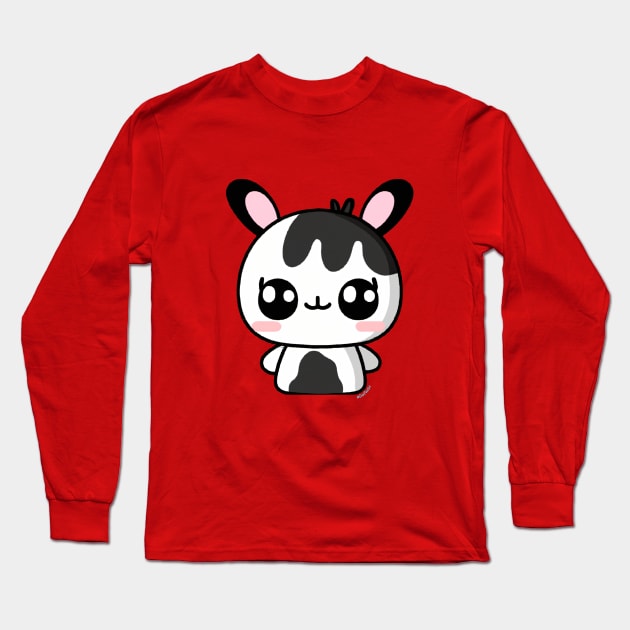 Cow Bunny Cutie Long Sleeve T-Shirt by CowFox Art